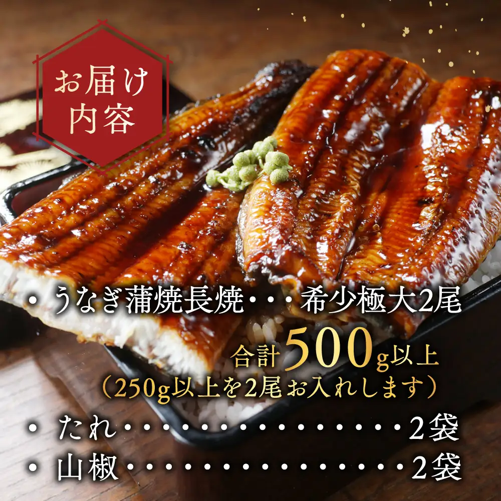国産 希少 極大 特上うなぎ(250g×2尾) 