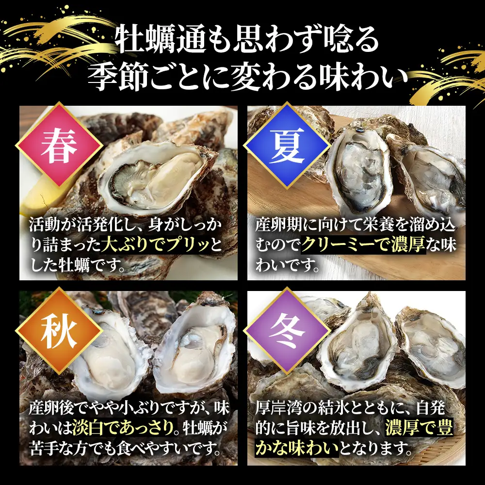 厚岸産牡蠣 マルえもん 3L・M 食べ比べ 各12個 牡蠣