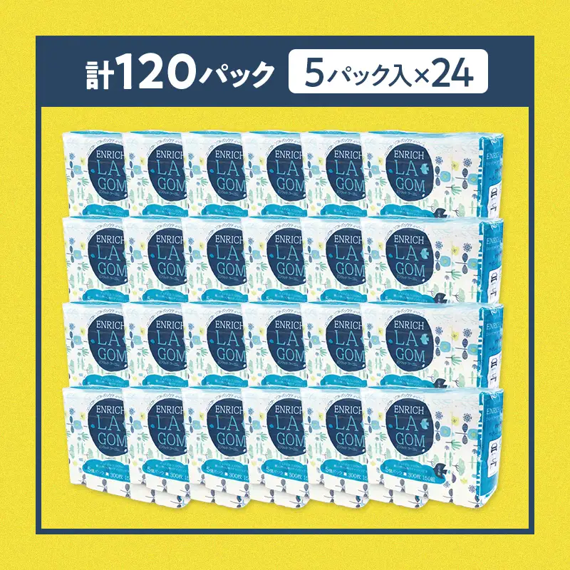 ソフトパックティッシュ 150W 120パック（5P×24）エンリッチラーゴム ティッシュ ティッシュペーパー 日用品 消耗品 まとめ買い 常備品 生活用品 富山県 高岡市 FAD-1978