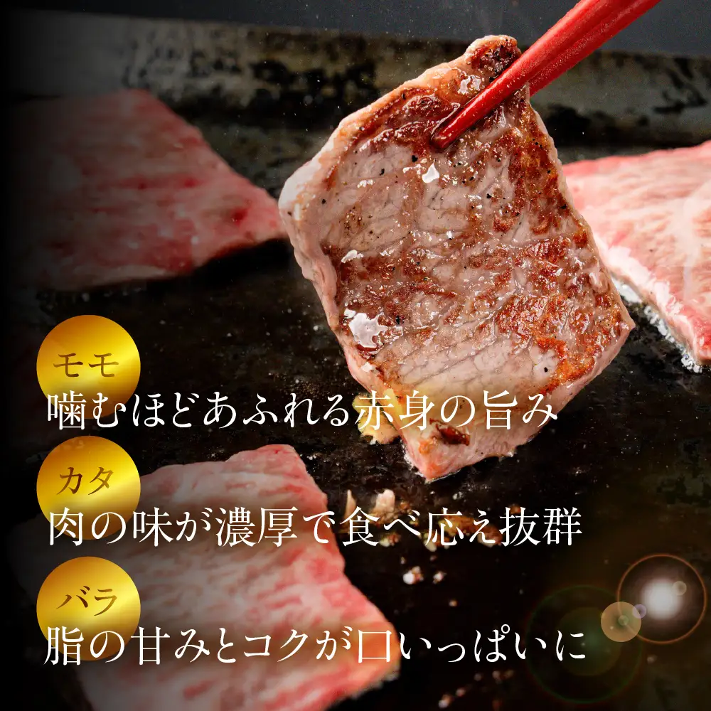 飛騨牛 A5 焼肉用 モモ カタ バラ 1480g｜焼肉用