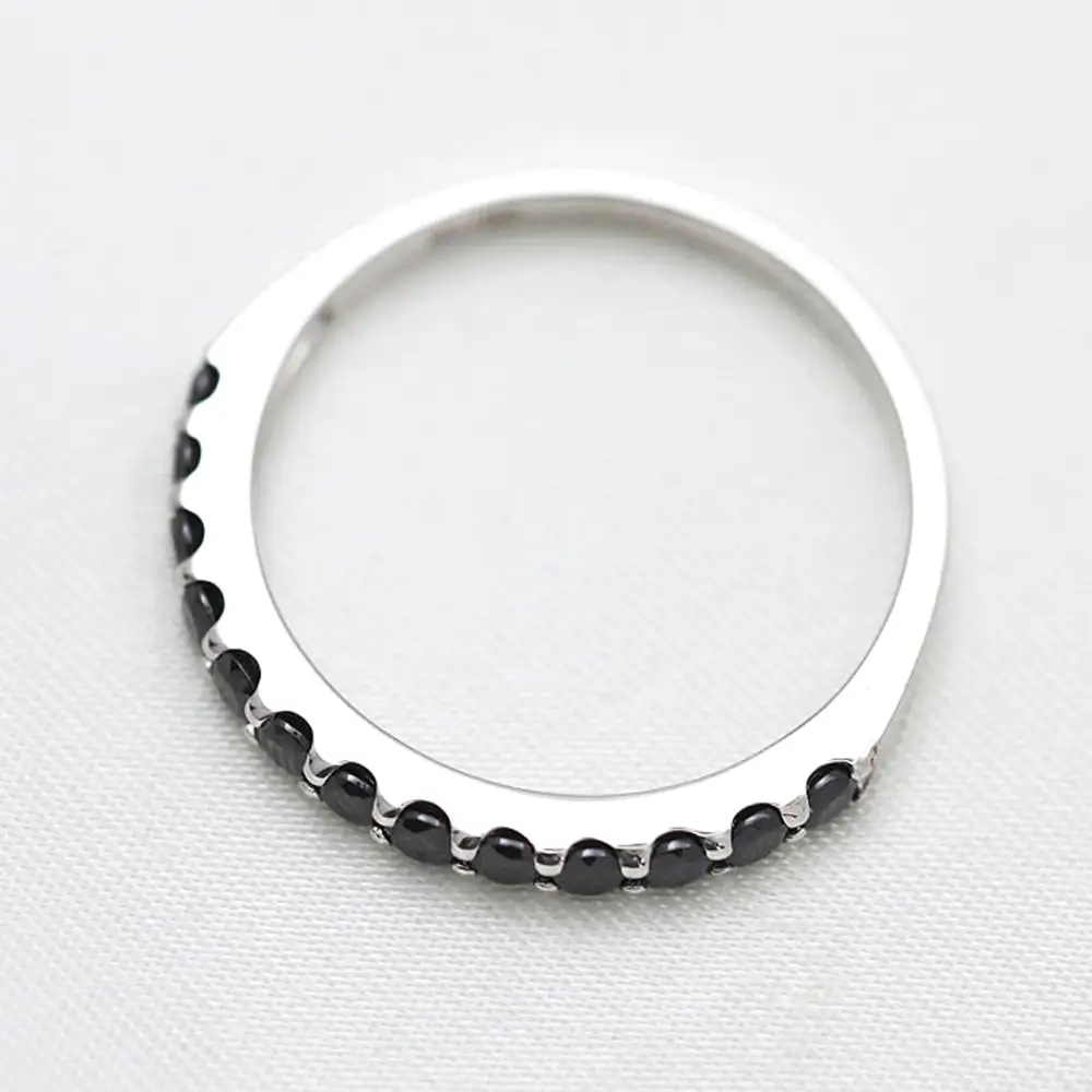 指輪 プラチナ PT900 ハーフエタニティ リング ブラックダイヤモンド 0.5ct メンズ レディース  5～22号 シンプル ジュエリー山梨県 南アルプス市 【180-ptm】 ALPAZ195