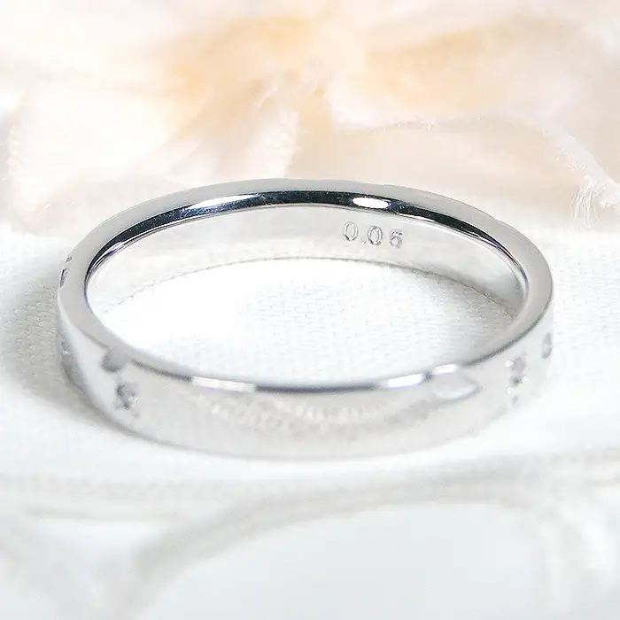 指輪 桜 プラチナ PT900 ダイヤモンド 0.05ct 和柄 花模様 花びら ストレート 5～16号 レディース リング ジュエリー 山梨県 南アルプス市 【327-pt】 ALPAZ199