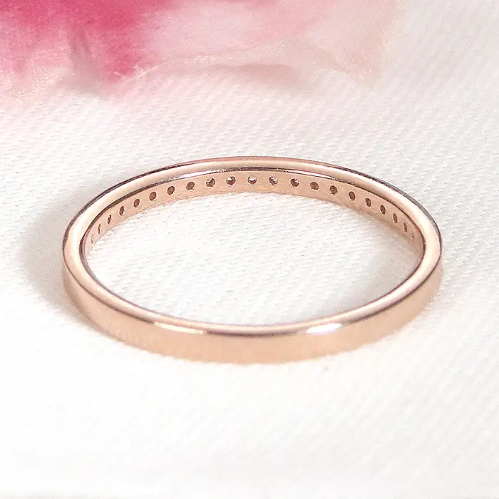 指輪 レディース リング K18PG ピンクゴールド ダイヤモンド 0.13ct ハーフエタニティ 華奢 極細 細身 18金 リング ダイヤ ジュエリー 山梨県 南アルプス市 【f200-k18pg】 ALPAZ205