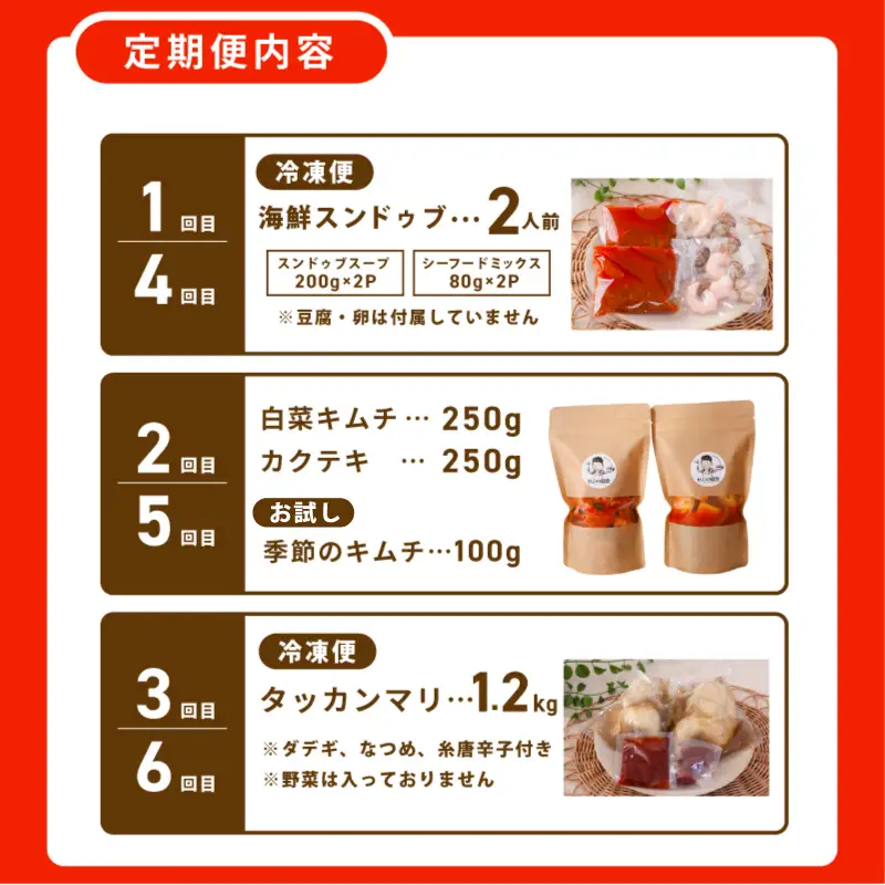 【定期便】セミの韓食　食べ比べ定期便 全6回