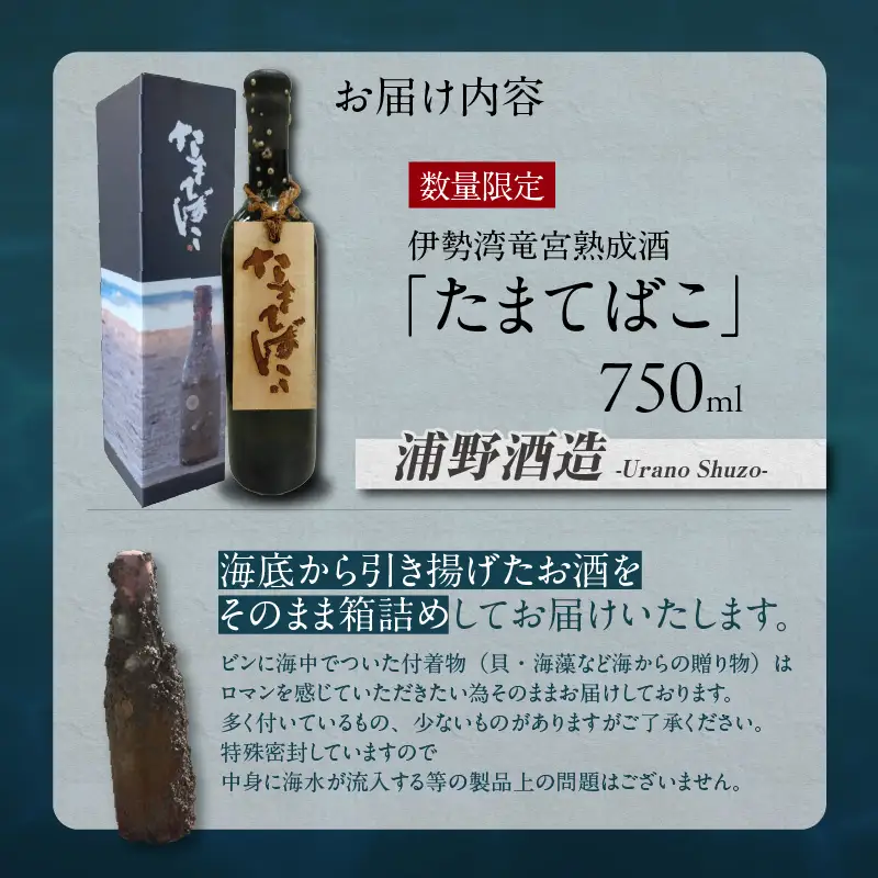 【テレビで紹介！】伊勢湾竜宮熟成酒「たまてばこ」【浦野酒造】│日本酒 酒 常滑市