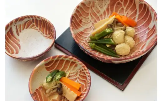 志野焼波文鉢揃_21-081-1