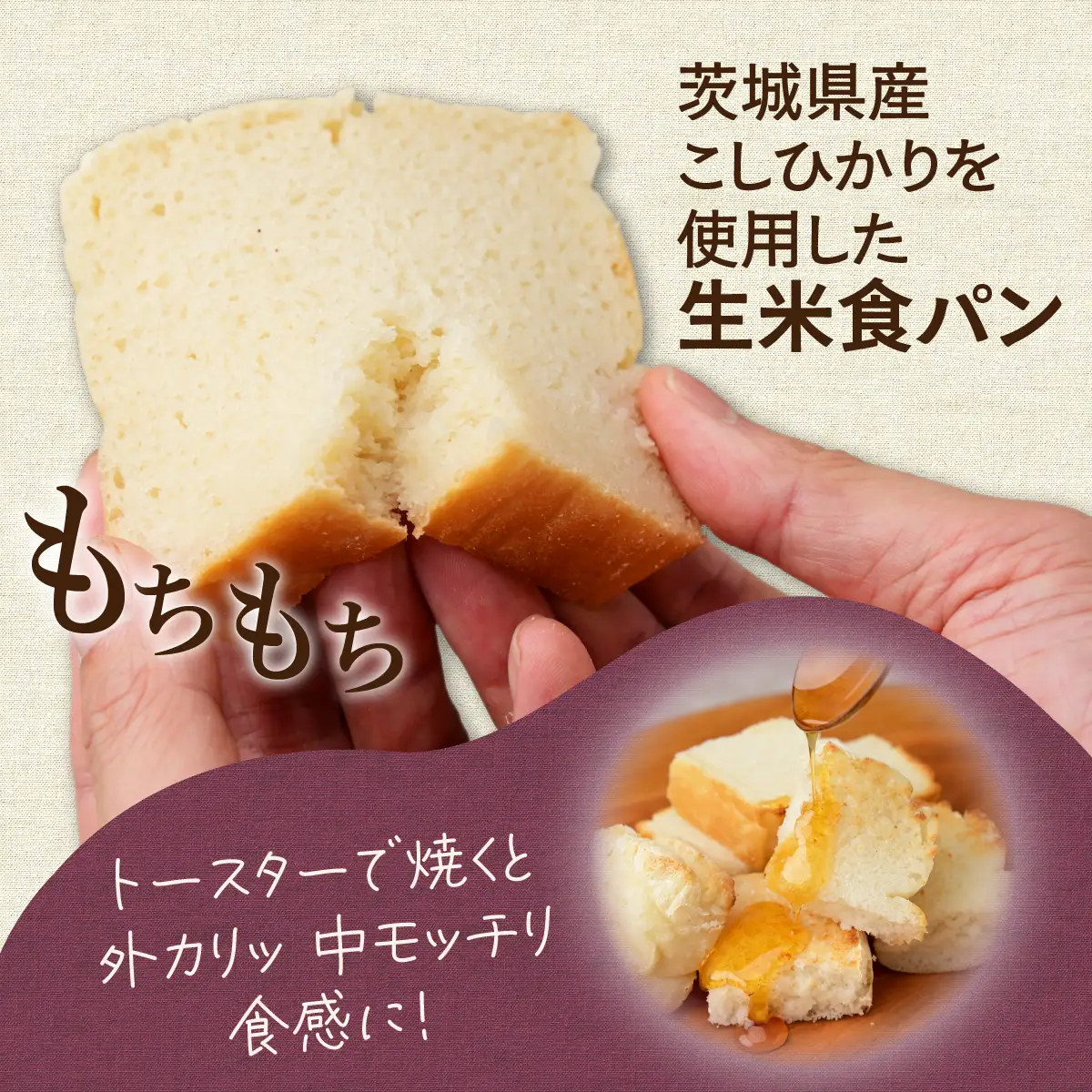 冷凍生米食ぱん 茨城県産こしひかり100% プレーン＆竹炭2本 | パン 食パン グルテンフリー