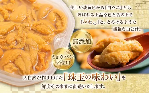 【 特選 】 塩水ウニ 100g （ 北海道産 エゾムラサキウニ ） うに ウニ 雲丹 海鮮 魚介 ウニ丼 うに丼 ミョウバン不使用 海産物 国産 【 2026年6月上旬～9月下旬発送予定 】