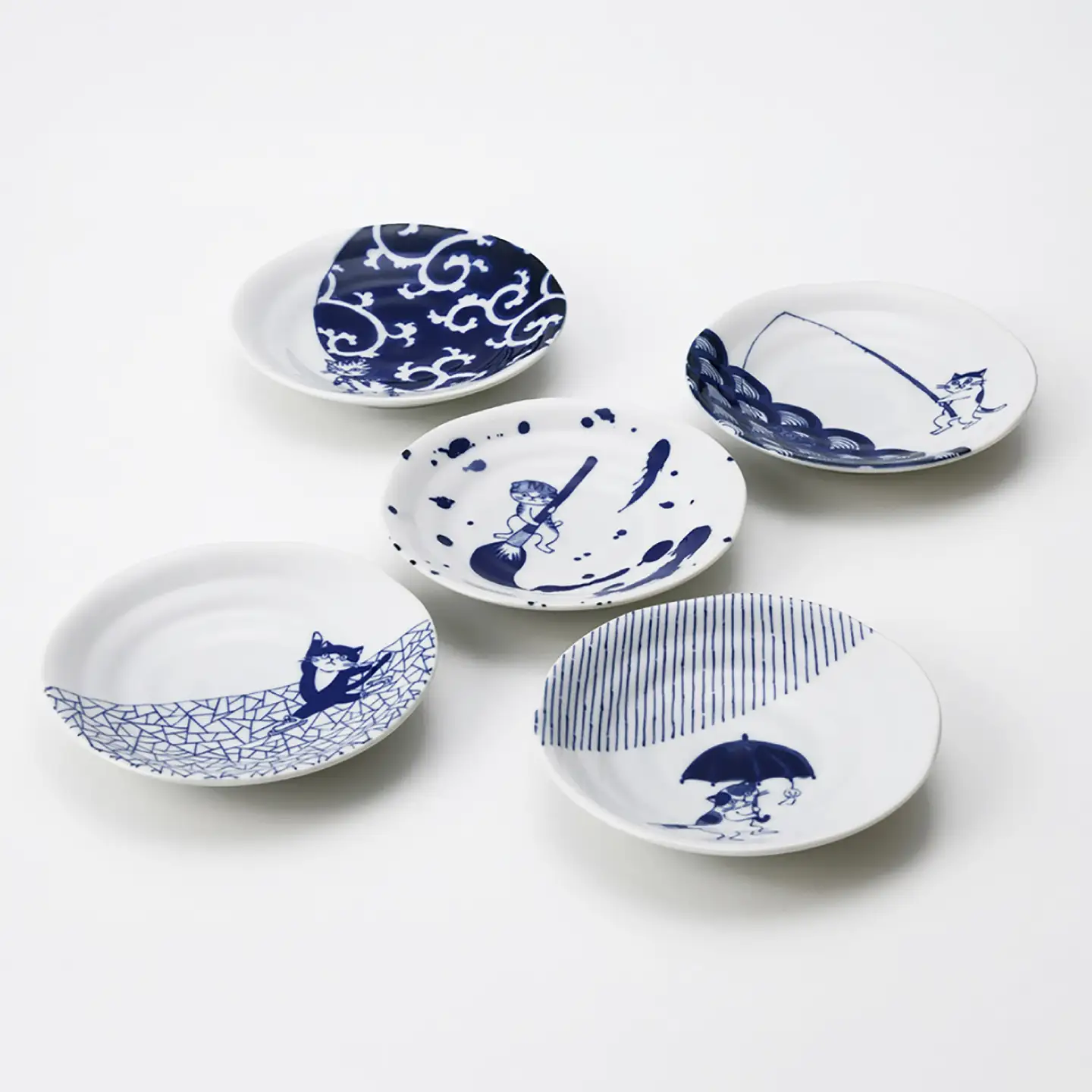 【美濃焼】SHICHITA 小皿 揃 木箱入 【山勝美濃陶苑】 プレート 食器セット 猫[MEC065]