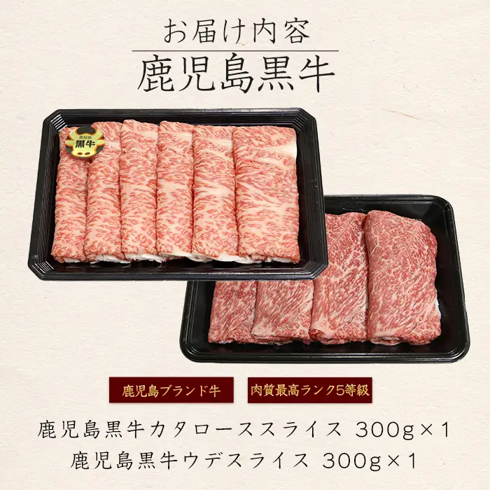 鹿児島黒牛スライスセット 600g 【JA鹿児島いずみ】ja-1632