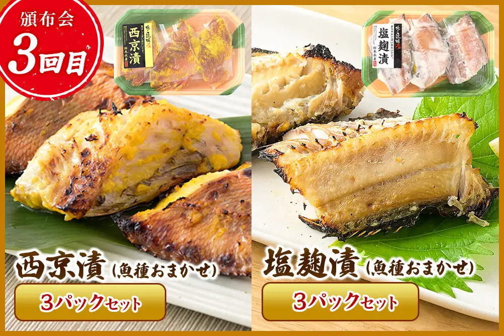 【頒布会3回】鈴木水産自慢の「漬け魚」全6種 三五八漬、旨みそ粕漬、寒こうじ漬、みりん漬、西京漬、塩麹漬