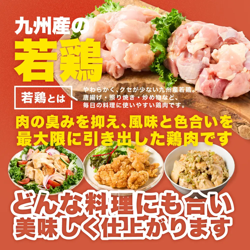 鶏肉 九州産 若鶏 もも むね 切身 セット 合計4.8kg 各2.4kg （300g×8袋） 鶏肉