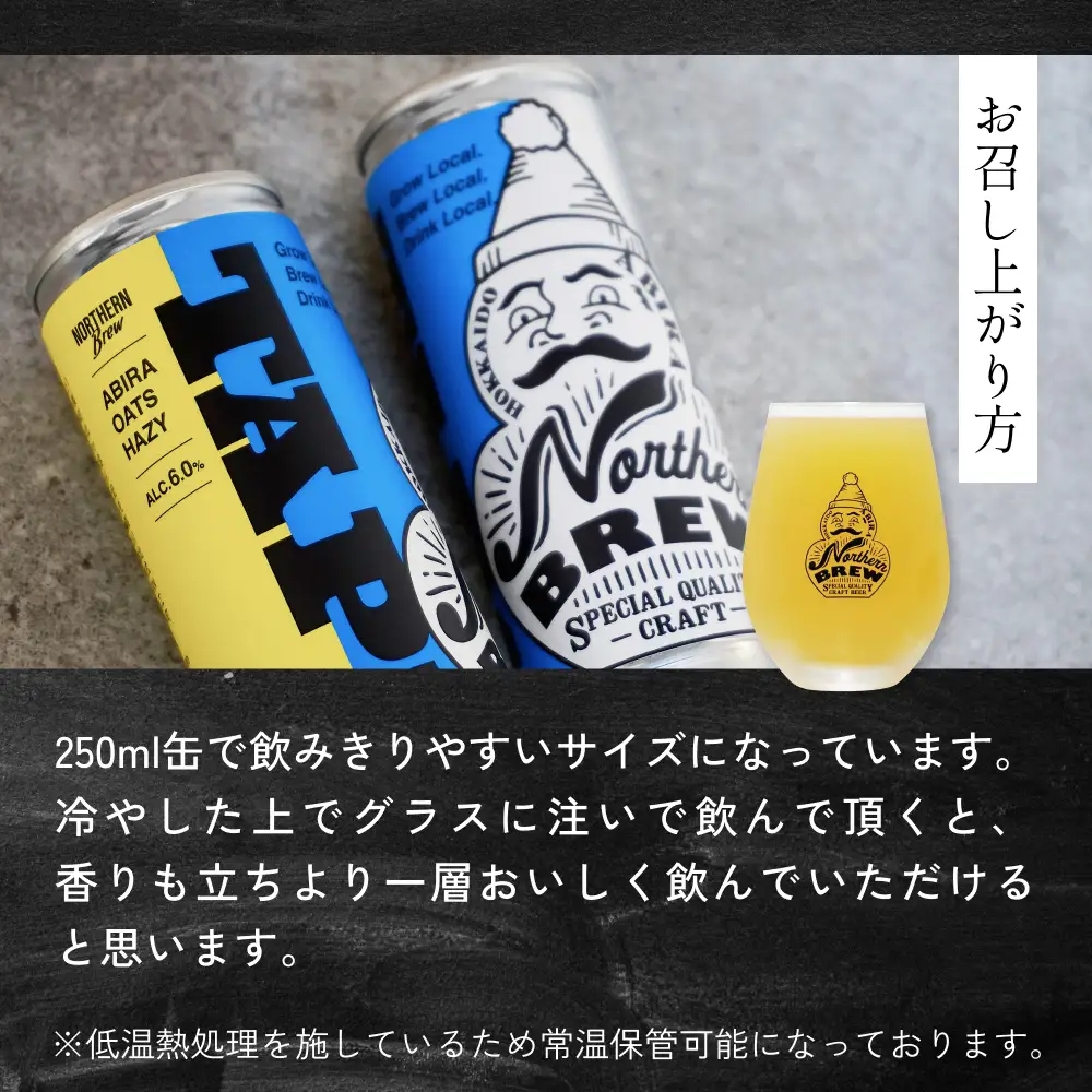 クラフトビール NORTHERN BREW ＜ TAP1(ABIRA OATS HAZY) ＞ 6本 250ml 北海道 安平町 ビール 地ビール 缶ビール 人気 定番 ギフト