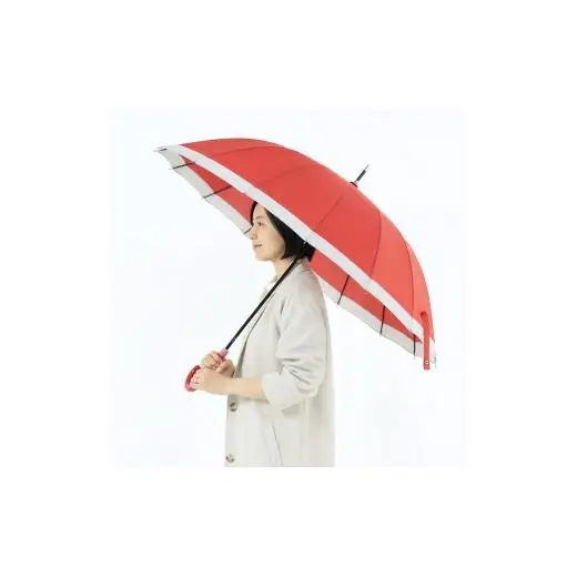 N163　紀州漆器アンブレラ『グラデ赤』１６本骨傘カバー付　ギフト箱入