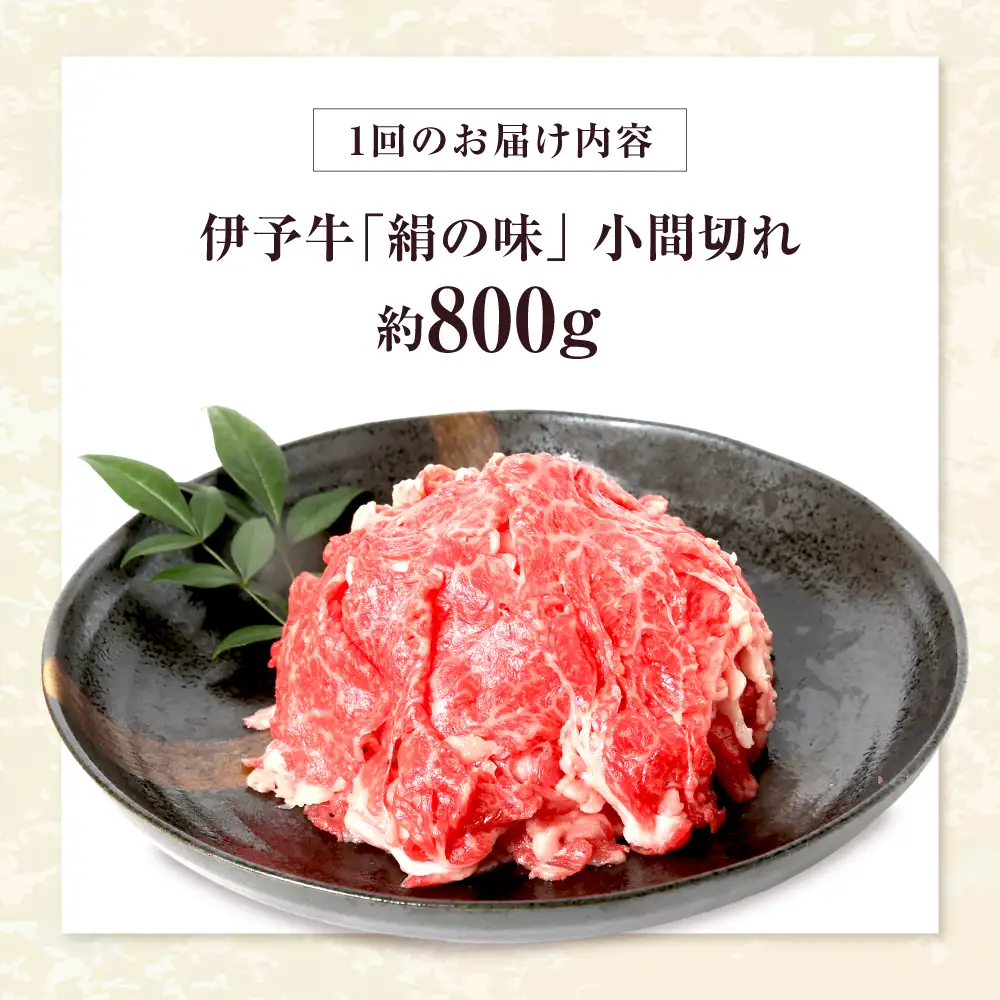 【全6回定期便】伊予牛「絹の味」黒毛和牛小間切れ 800g(400g×2) / 黒毛和牛 伊予牛 和牛 牛肉 肉 牛 こま切れ 国産牛 ブランド牛 おかず すき焼き / 愛媛県砥部町/全国農業協同組合連合会愛媛県本部(砥部町)[BJAT011]