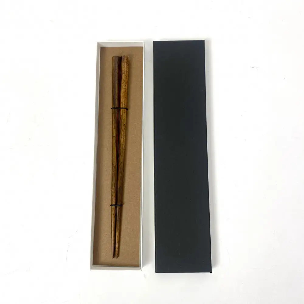 【23.5ｃｍ】黒柿 八角箸 大 漆塗り