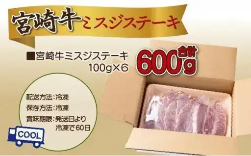 《2026年8月発送》宮崎牛ミスジステーキ600g_K033-045-2608