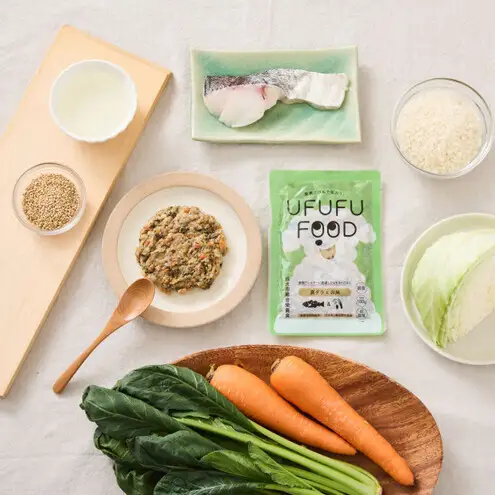 【福岡市】成犬用総合栄養食 食物アレルギーに配慮した 手づくりごはん UFUFU FOOD  レトルト 真ダラとお米4パック 犬用 いぬ