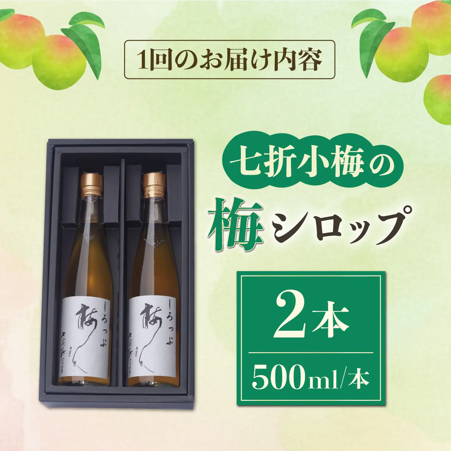 【全6回定期便】梅シロップ 七折小梅の梅シロップ 500ml×2本 / 梅シロップ シロップ 梅 うめ ウメ 七折小梅 梅ジュース 国産 砂糖 炭酸割り うめジュース 希釈用 プレゼント ギフト 人気 おすすめ / 愛媛県砥部町/農事組合法人ななおれ梅組合[BJAG003]