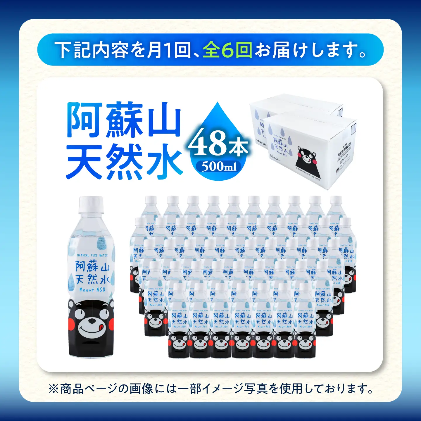 【全6回定期便】熊本 阿蘇山天然水 500ml × 24本 2ケース（計48本） 天然水 水 ミネラルウォーター 保存 2年 【丸富産業株式会社】[AYDB017]