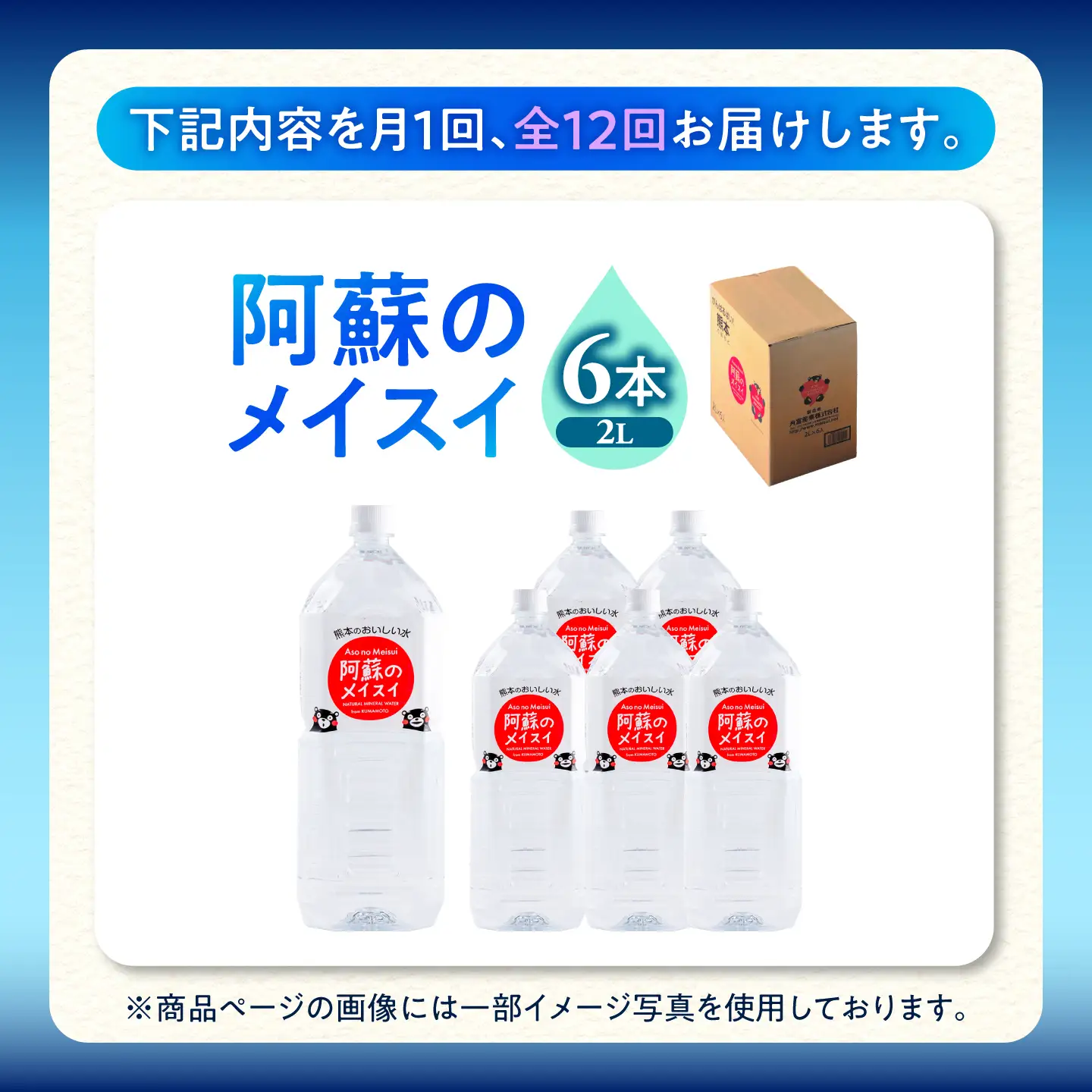 【全12回定期便】熊本 阿蘇のメイスイ 2L × 6本 1ケース 天然水 水 ミネラルウォーター 保存 2年 【丸富産業株式会社】[AYDB026]