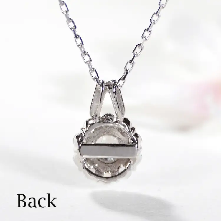 ネックレス プラチナ PT900 ダイヤモンド 0.35ct 取り巻き フラワー ペンダント 【f218-pt】