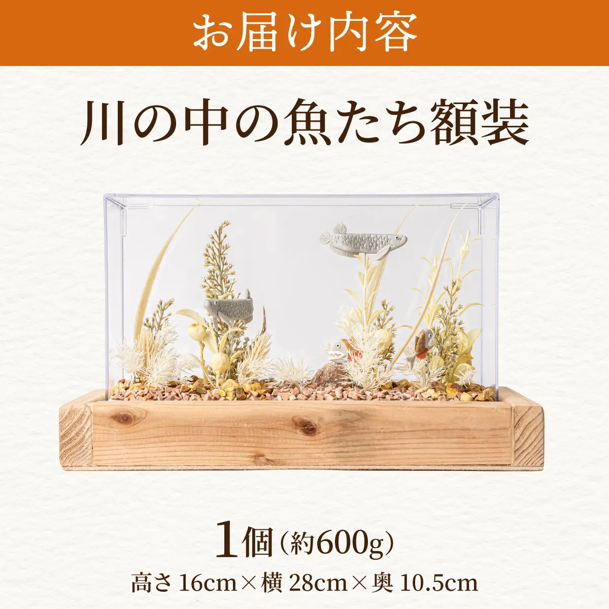 川の中の魚たち額装