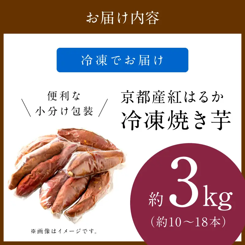 【先行予約】【訳あり】京の味覚「京都産極上紅はるか」の冷凍焼き芋3kg ふるさと納税 やきいも ふるさと納税 焼き芋 さつまいも 薩摩芋 焼き芋 国産 完熟 高糖度 個包装 蜜入り  訳あり 産地直送