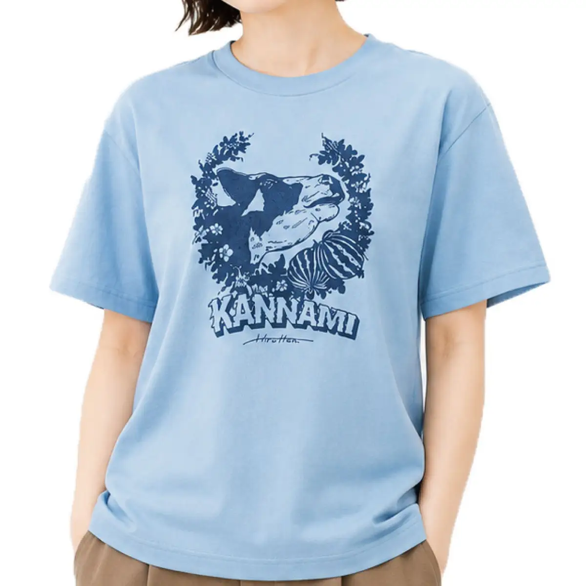 「HIROTTON×函南コラボTシャツ【ペア】」(白・Lサイズ:青・Mサイズ 各1枚)_装飾品・工芸品 女性・レディース 洋服 装飾品・工芸品 男性・メンズ 洋服 _【KN-024-018】