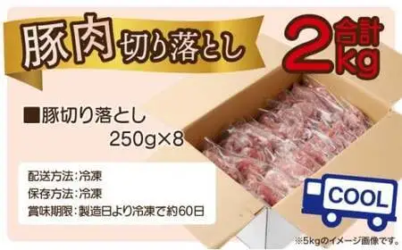 《2026年9月発送》豚肉切り落とし 250g×8パック 合計2kg_K033-021-2609