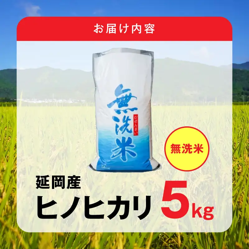 延岡産ヒノヒカリ（無洗米）5kg N0218-YB361