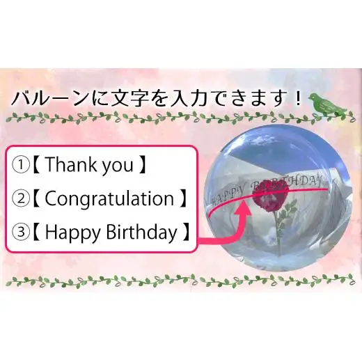 EW008 プリザーブドフラワー in バルーン RED ROSE