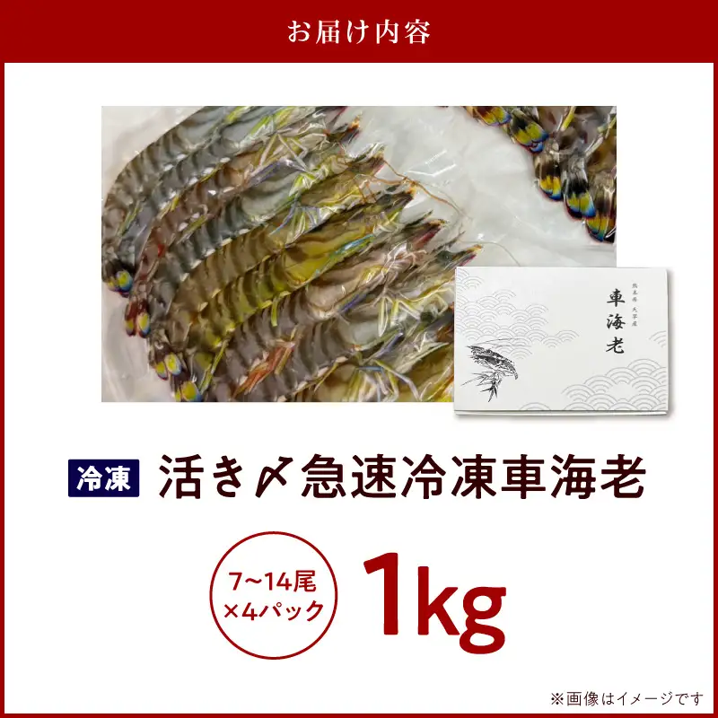 S187-004_生食可 活き〆急速冷凍車海老1kg