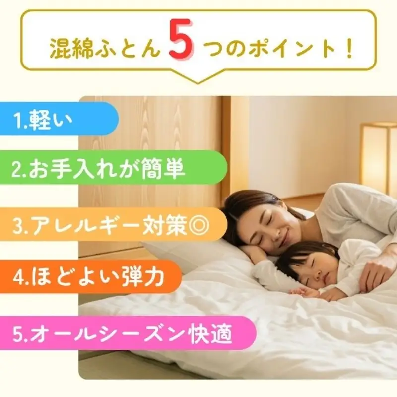 敷布団 ダブル 混綿、綿70% ポリ30% ボリューム 6.5kg 職人手作り 和布団 ※配送不可:離島 和柄ブルー