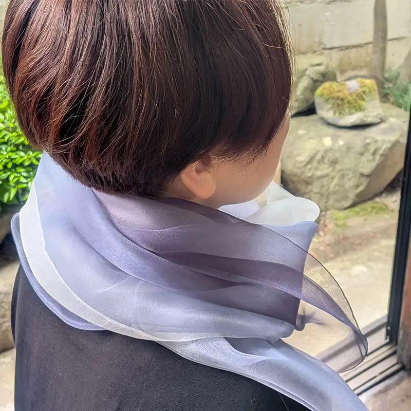 ダブルエアリーストール サファイアブルー ファッション小物 ファッションアイテム 服飾品 ファッション 川俣町 福島県 FAF-0231