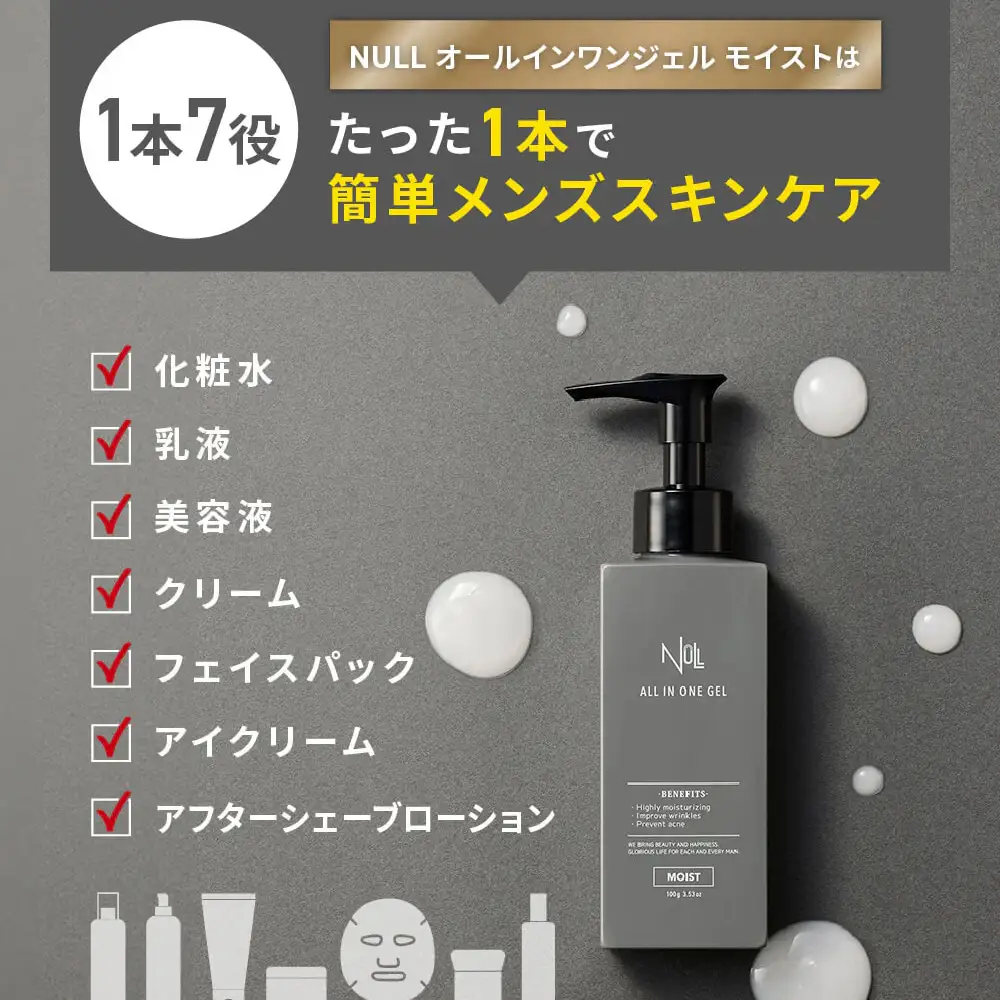 NULL 薬用オールインワンジェル モイストタイプ (無香料) 3本セット 株式会社利他フーズ 滋賀県 東近江市 B-G14 メンズ オールインワン シワ改善 シミ対策 敏感肌 乾燥肌 時短 スキンケア 医薬部外品 ギフト