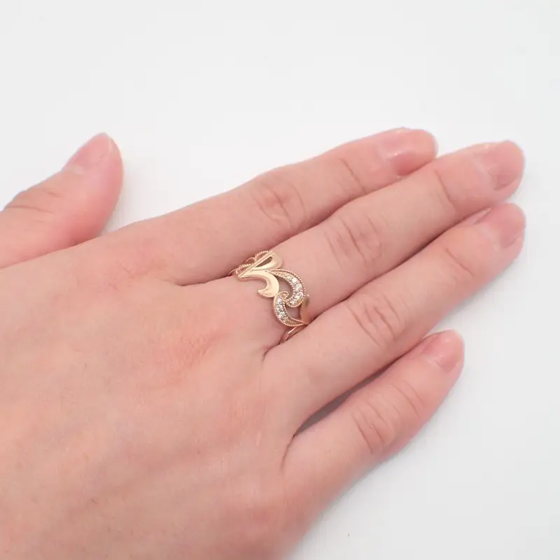 ジュエリー産地甲府　K18ピンクゴールド２WAYダイヤリング　ダイヤ0.18ct サイズ＃14～20　22231