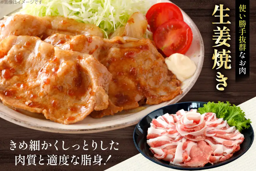 AK030 豚ロース 生姜焼き用 500g 2パック 計1kg
