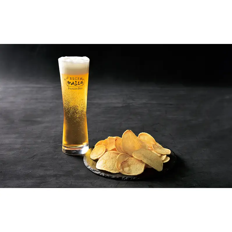 北海道 上富良野  まるごと かみふらの プレミアム ビール 330ml 5本 ポテトチップス 100g 4袋 セット 季節限定 贅沢 厚切り うすしお 味