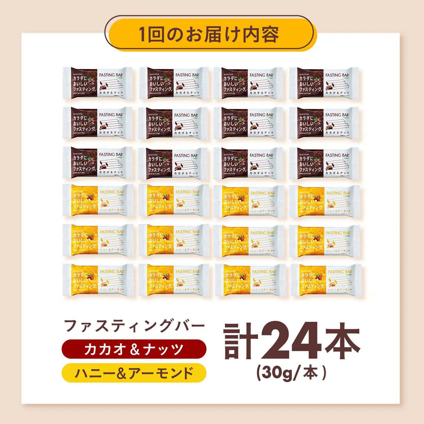 【全3回定期便】カラダにおいしいファスティング ファスティングバー カカオ、ハニー 各12本[AOAD066]