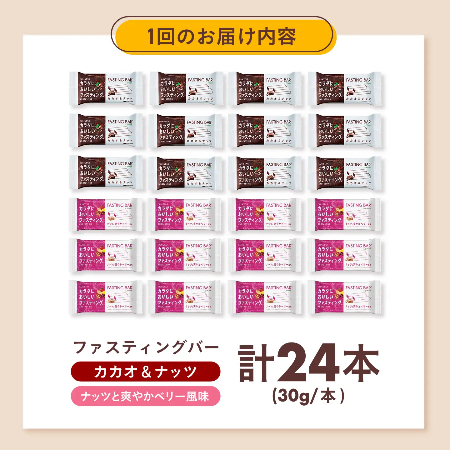 【全3回定期便】カラダにおいしいファスティング ファスティングバー カカオ、ベリー風味 各12本 [AOAD072]