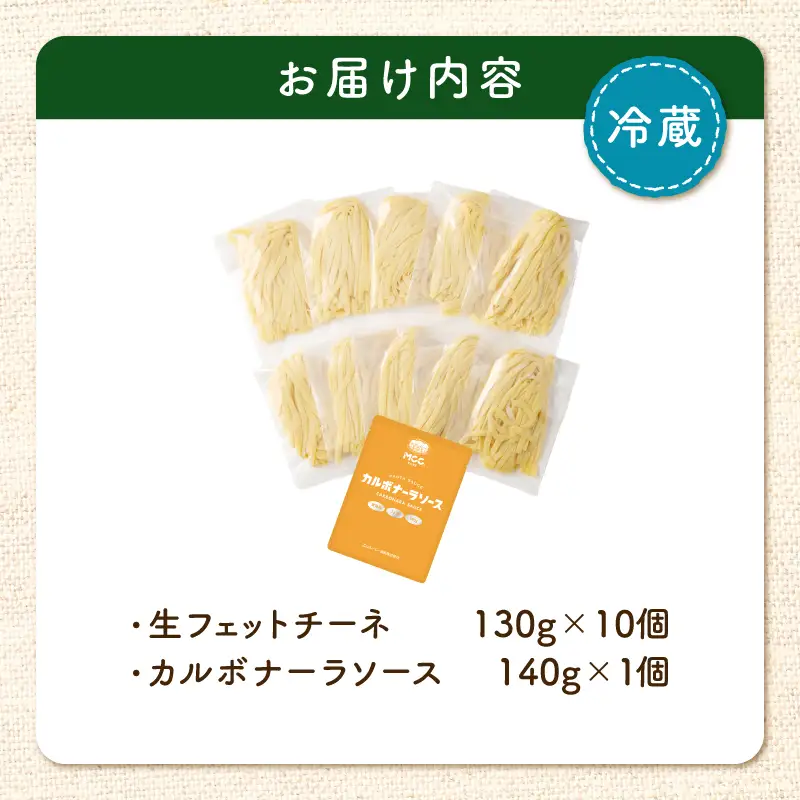 生フェットチーネ 130g×10個 カルボナーラソース 1個付き K036-014_05 パスタ 麺 麺類 