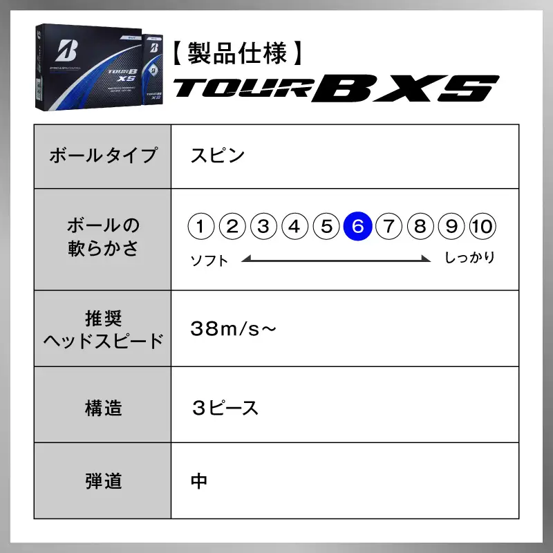【旧モデル】ゴルフボール ブリヂストン TOUR B XS パールホワイト / 12ダース 2024年モデル