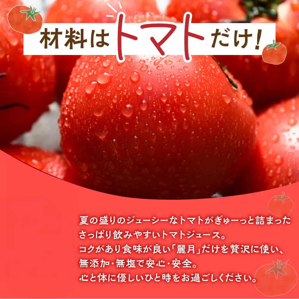 大地の恵みがぎゅーっと詰まったトマトジュース（プレーン）1L×2本【61-23】