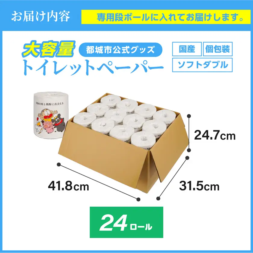 トイレットペーパー ソフトダブル 24ロール トイレット〔LBE-I5-TP24〕_(都城市) 