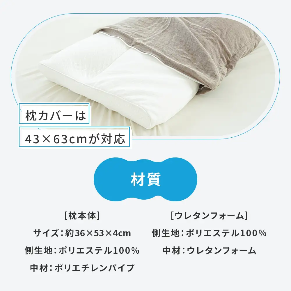 首と頭にフィットする枕