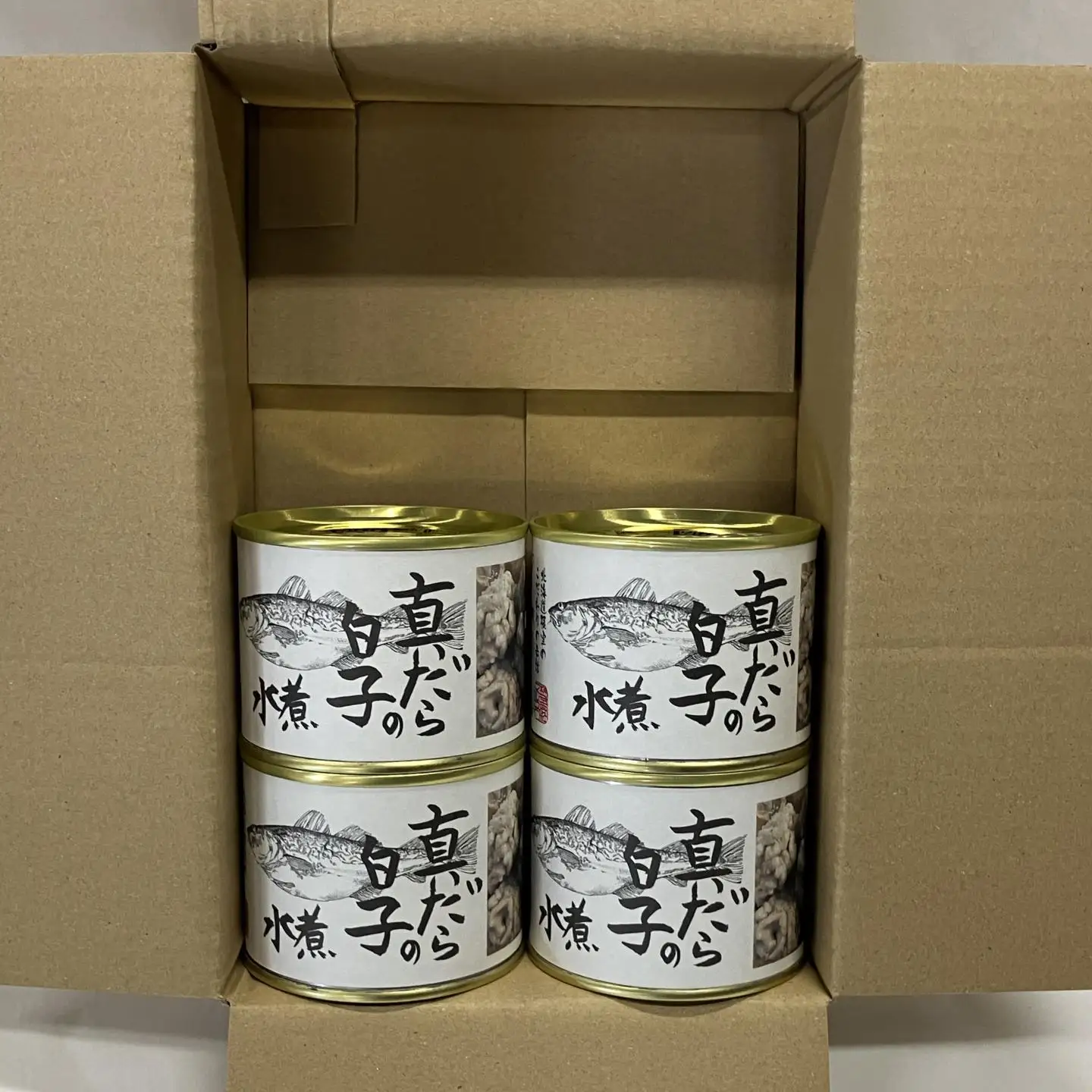 【北海道根室産】真だら白子水煮190g×4缶 B-78029