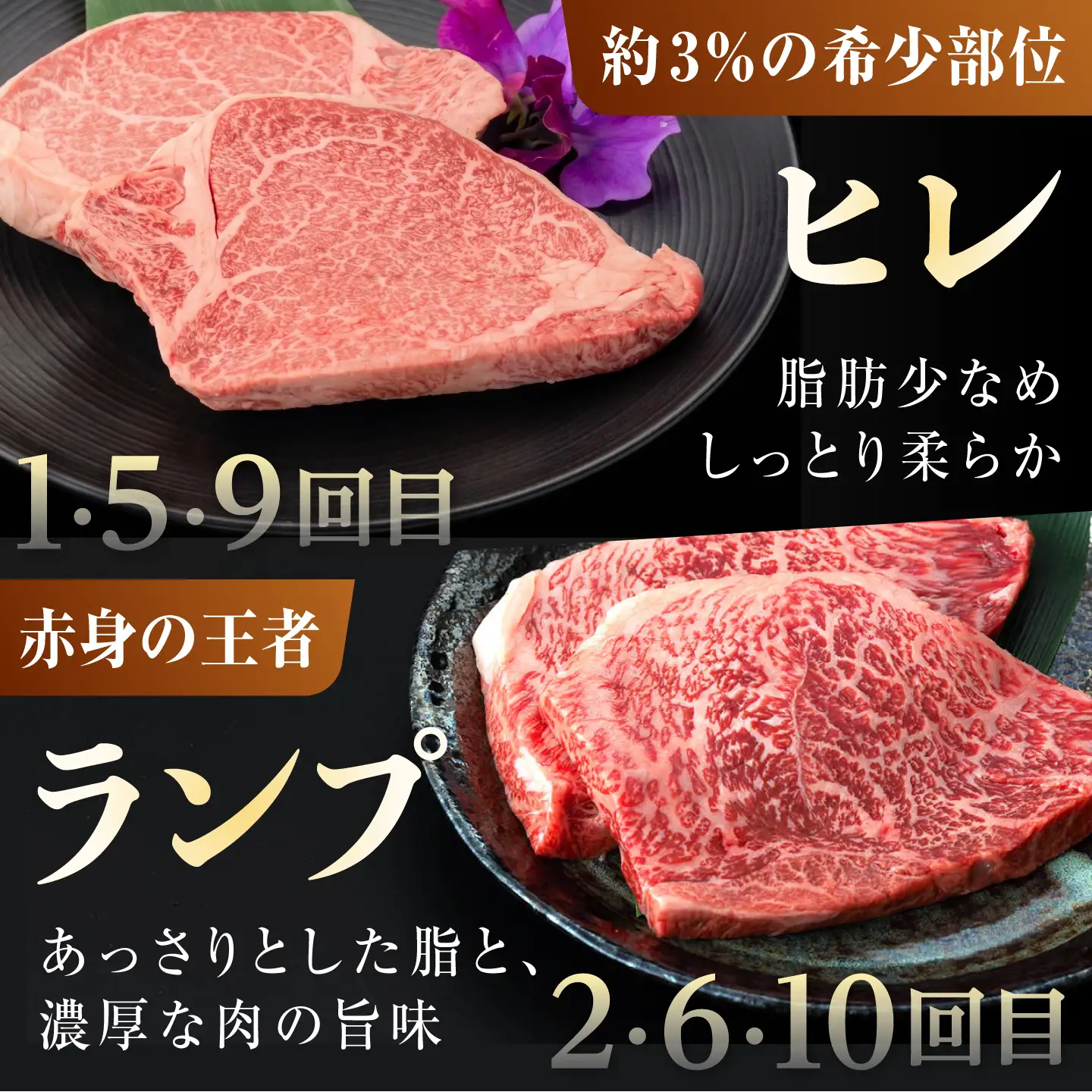 【12回定期便】長崎和牛 希少部位 A5 赤身ステーキ4種 150g×4枚 計7.2kg / イチボ ランプ ヒレ シャトーブリアン 肉 牛肉 ステーキ 焼肉 和牛 ヘルシー 赤身ステーキ / 諫早市 / 野中精肉店[AHCW176]