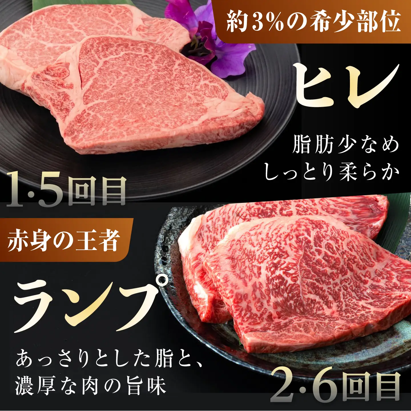 【8回定期便】長崎和牛 希少部位 A5 赤身ステーキ4種 150g×4枚 計4.8kg / イチボ ランプ ヒレ シャトーブリアン 肉 牛肉 ステーキ 焼肉 和牛 ヘルシー 赤身ステーキ / 諫早市 / 野中精肉店[AHCW178]