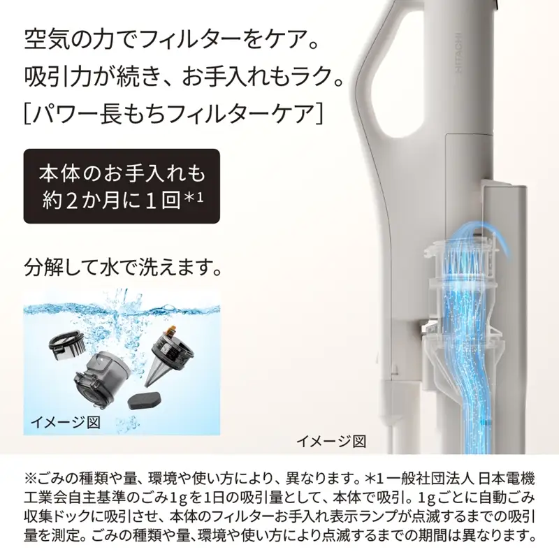 日立【自動ごみ収集ドック付スティック】掃除機　PV-BG1000R (W)【 HITACHI 日立 家電 茨城県 日立市 】